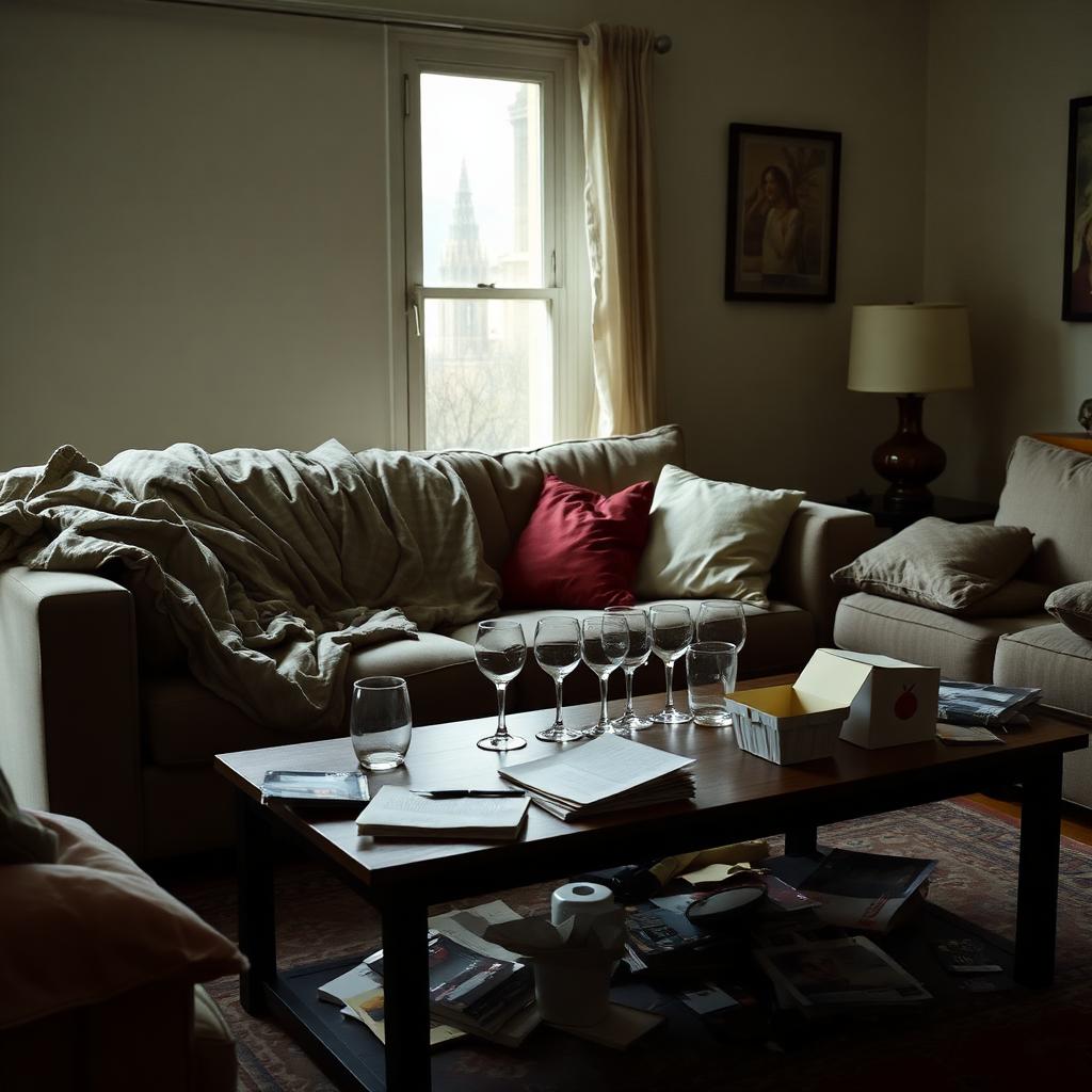 Living room before cleaning